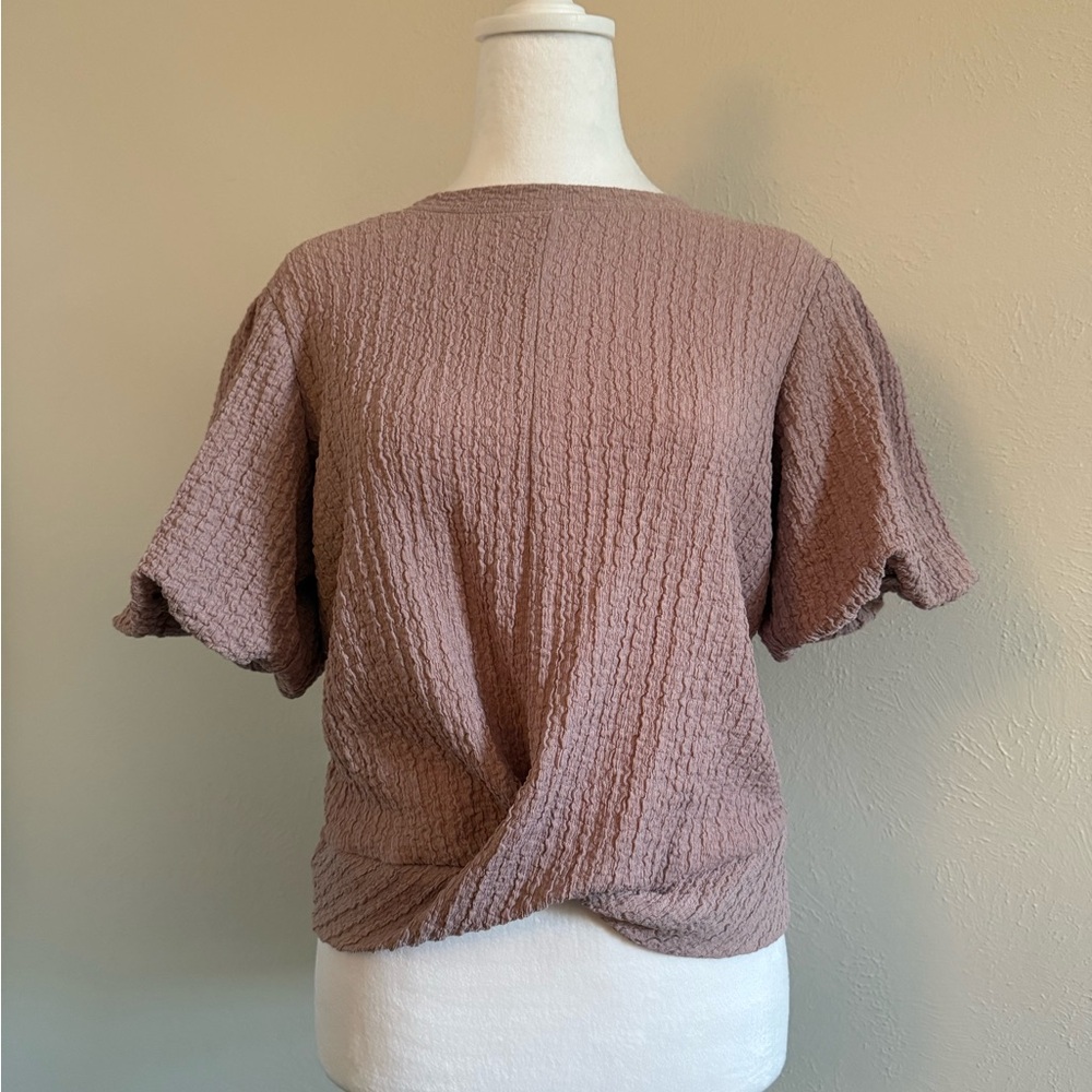 Nine West Mauve Ruffle Sleeved Blouse